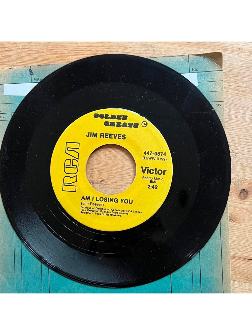 Jim Reeves - Am I Losing You/He'll have to Go 45rpm VG+ R10